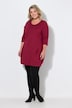 Jerseykleid, Zierfalten, A-Linie, Rundhals, 3/4-Arm