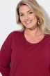 Jerseykleid, Zierfalten, A-Linie, Rundhals, 3/4-Arm