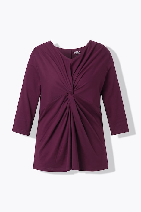Shirt, Zierknoten, V-Ausschnitt. 3/4-Arm