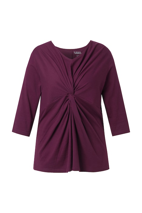 Draped Knot 3/4 Sleeve Blouse