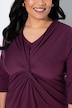 Shirt, Zierknoten, V-Ausschnitt. 3/4-Arm