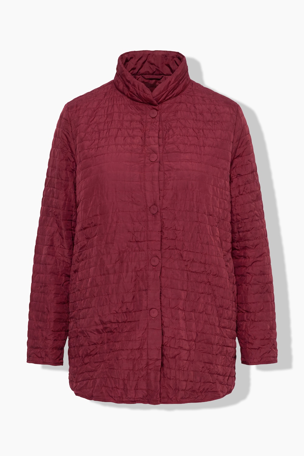 Stora storlekar Jacka i A-linjemodell med polokrage och långa ärmar, Dam, röd, storlek: 50/52, Polyester, Ulla Popken