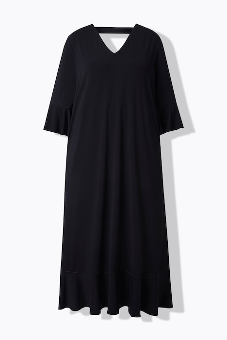 Back Cutout Flounce Panel Dress