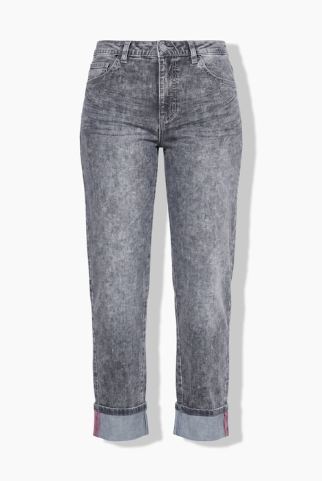 Jeans met wijde pijpen, omgeslagen zoom