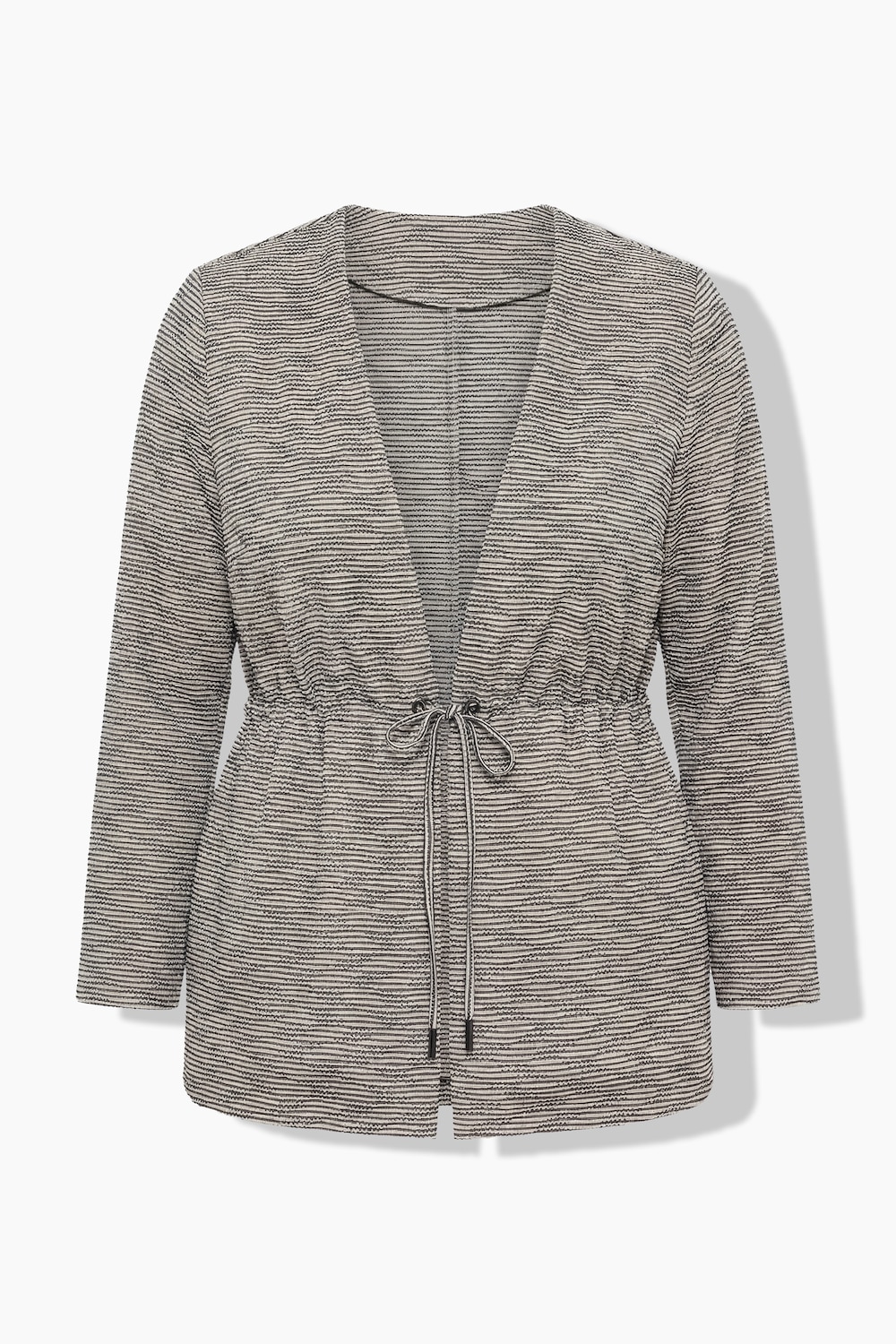 Jacke, 3D-Streifen, Tunnelzug, V-Ausschnitt, Langarm