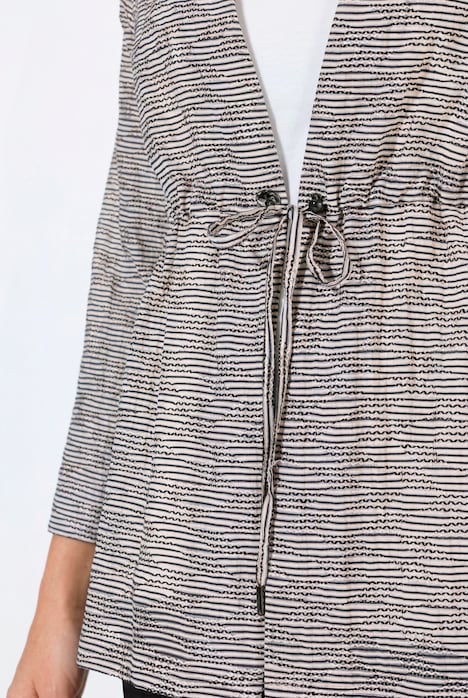 Jacke, 3D-Streifen, Tunnelzug, V-Ausschnitt, Langarm