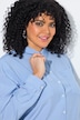 Blouse met strepen, overhemdkraag, lange mouw, borstzakken