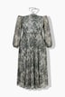 Maxikleid, Animal, schulterfrei, Neckholder-Optik, Langarm