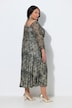 Maxikleid, Animal, schulterfrei, Neckholder-Optik, Langarm