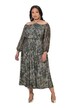 Snakeskin Print Off-The-Shoulder Halter Dress