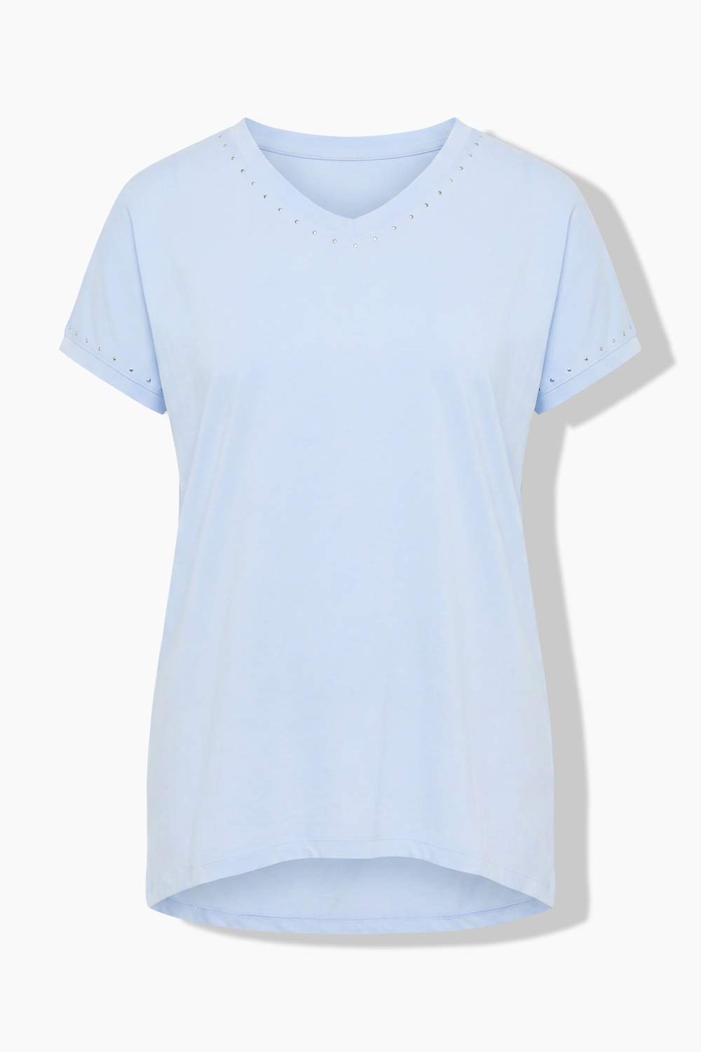 Stora storlekar T-shirt i skön passform, Dam, blå, storlek: 58, Bomull, Angel of Style