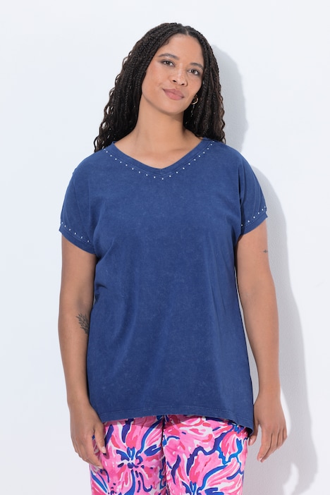 T-Shirt, Comfort Fit, Ziernieten, Vintage Look