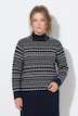 Pullover, Jacquard, Stehkragen, Langarm, Biobaumwolle