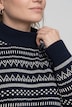Pullover, Jacquard, Stehkragen, Langarm, Biobaumwolle