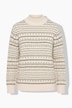 Pullover, Jacquard, Stehkragen, Langarm, Biobaumwolle