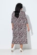 Maxikleid, Blüten, A-Linie, Rundhals, 3/4-Arm, Taschen