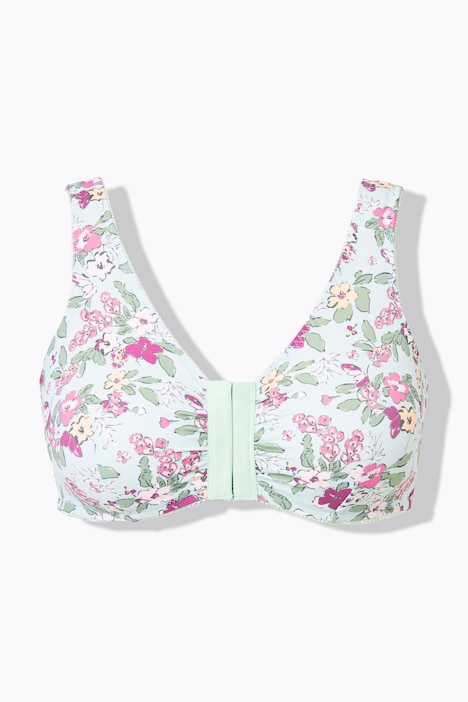 Bustiers, set van 2, bloemen/effen, voorsluiting
