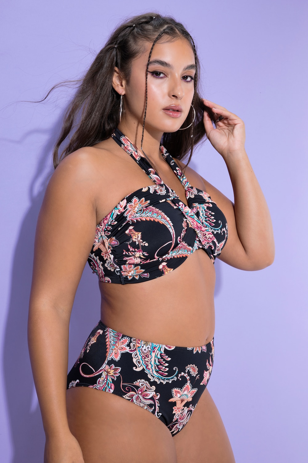 Bikini-Top, Softcups, drapierte Büste, Paisley