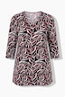 Longshirt, Blüten, V-Ausschnitt, 3/4-Arm