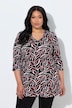 Longshirt, Blüten, V-Ausschnitt, 3/4-Arm