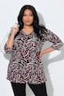Longshirt, Blüten, V-Ausschnitt, 3/4-Arm