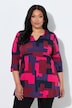 Longshirt, grafischer Druck, Tunika-Ausschnitt, 3/4-Arm