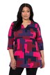 Longshirt, grafischer Druck, Tunika-Ausschnitt, 3/4-Arm