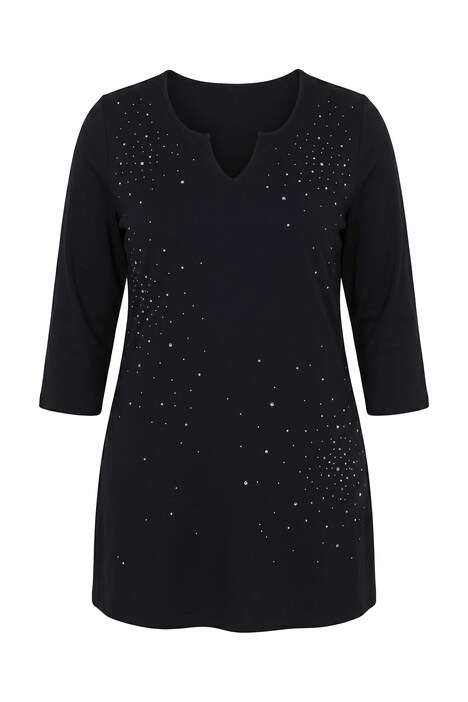 Longshirt, Ziernieten, Tunika-Ausschnitt, 3/4-Arm