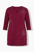 Longshirt, Ziernieten, Tunika-Ausschnitt, 3/4-Arm