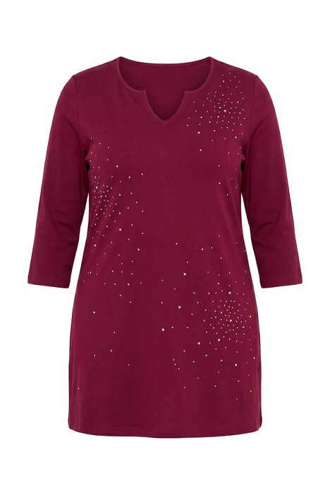 Longshirt, Ziernieten, Tunika-Ausschnitt, 3/4-Arm