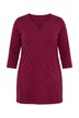 Longshirt, Ziernieten, Tunika-Ausschnitt, 3/4-Arm