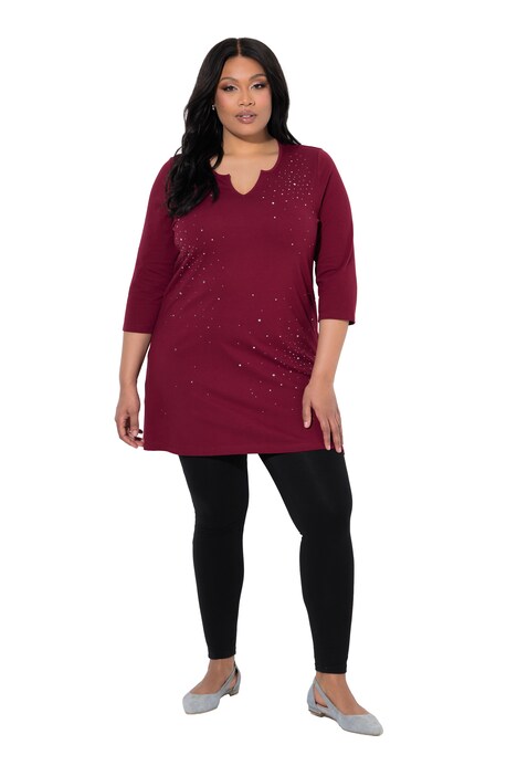 Longshirt, Ziernieten, Tunika-Ausschnitt, 3/4-Arm