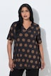 Slinky-Shirt, Punkte, A-Linie, V-Ausschnitt, Halbarm