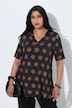 Slinky-Shirt, Punkte, A-Linie, V-Ausschnitt, Halbarm