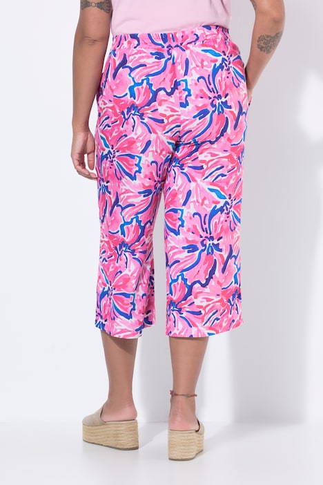 Culotte, weites, gerades Bein, Allovermuster