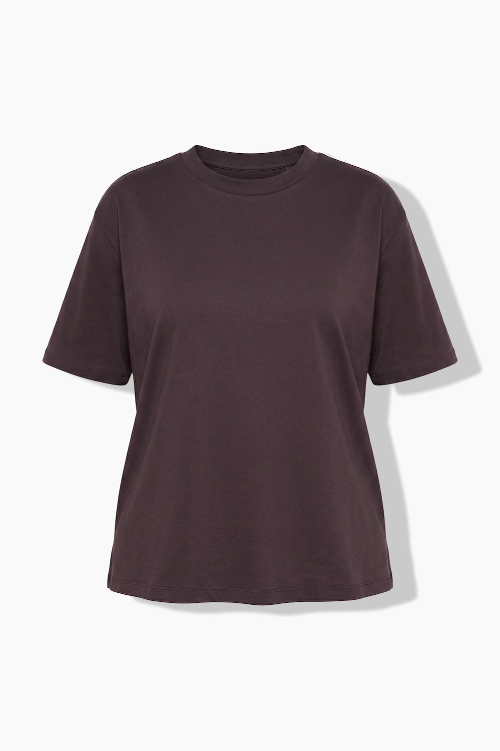 Stora storlekar T-shirt i boxig passform med rund halsringning och kort ärm, Dam, brun, storlek: 58/60, Bomull, Ulla Popken