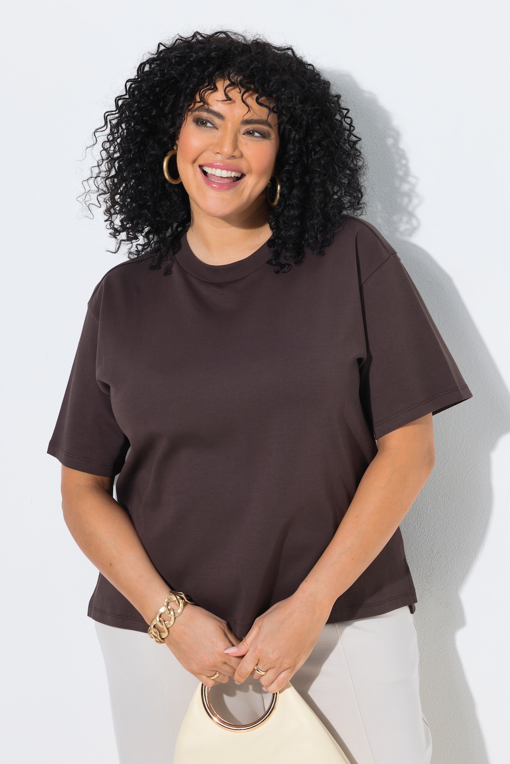 T-Shirt, Boxy Fit, Oversized, Interlock Jersey, Rundhals