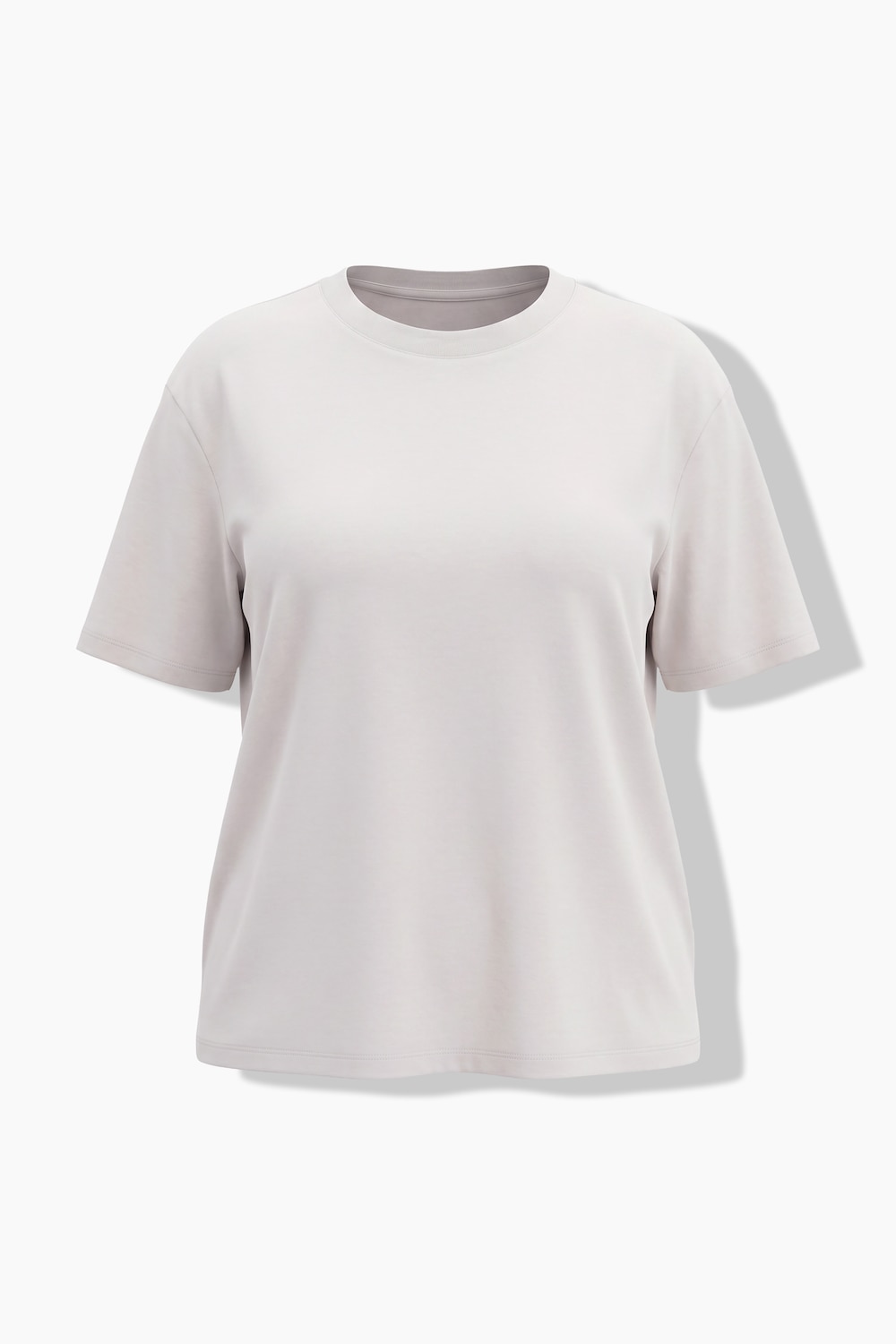 Stora storlekar T-shirt i boxig passform med rund halsringning och kort ärm, Dam, grå, storlek: 46/48, Bomull, Ulla Popken