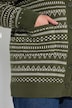Long-Strickjacke, Jacquard, V-Ausschnitt, Langarm