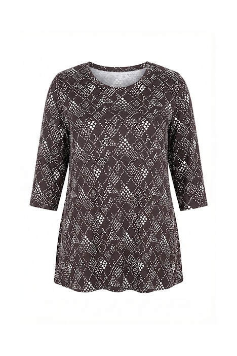 Snakeskin Polka Dot 3/4 Sleeve Knit Tunic