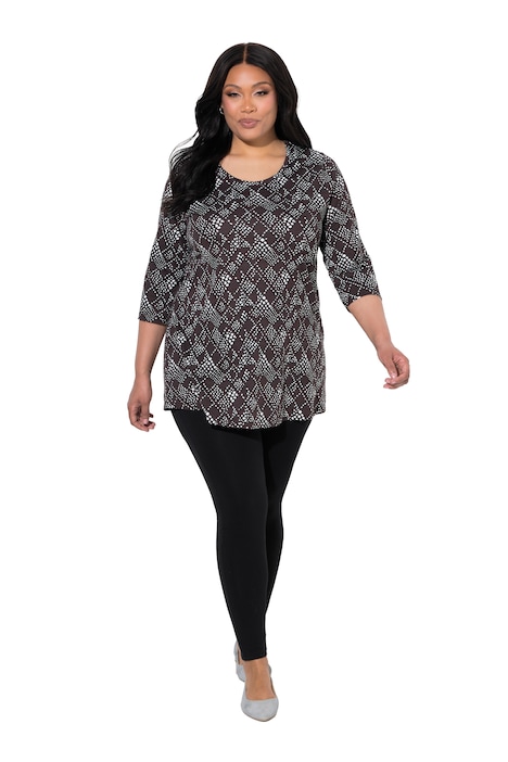 Snakeskin Polka Dot 3/4 Sleeve Knit Tunic