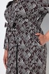 Wickelkleid, grafischer Druck, V-Ausschnitt, 3/4-Arm
