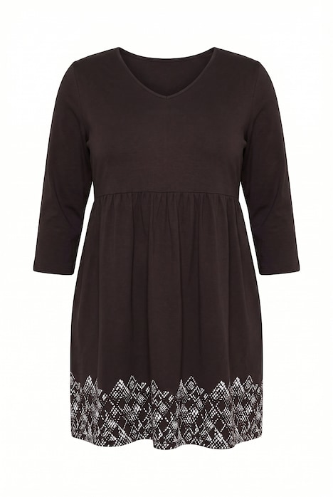 Snakeskin Polka Dot Motif 3/4 Sleeve Pocket Swing Dress