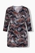 Longshirt, Batikmuster, Tunika-Ausschnitt, 3/4-Arm