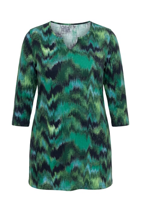 Longshirt, Batikmuster, Tunika-Ausschnitt, 3/4-Arm