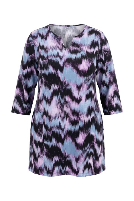 Longshirt, Batikmuster, Tunika-Ausschnitt, 3/4-Arm