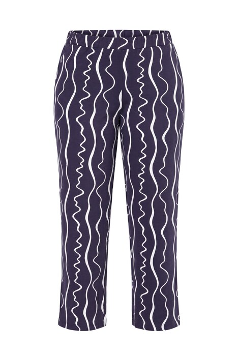 Jerseyhose, grafischer Druck, weites Bein, Elastikbund