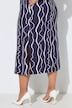 Maxikleid, grafischer Druck, Rundhals, 3/4-Arm, Taschen