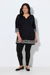 Longshirt, Motivdruck, Tunika-Ausschnitt, 3/4-Arm