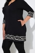 Longshirt, Motivdruck, Tunika-Ausschnitt, 3/4-Arm